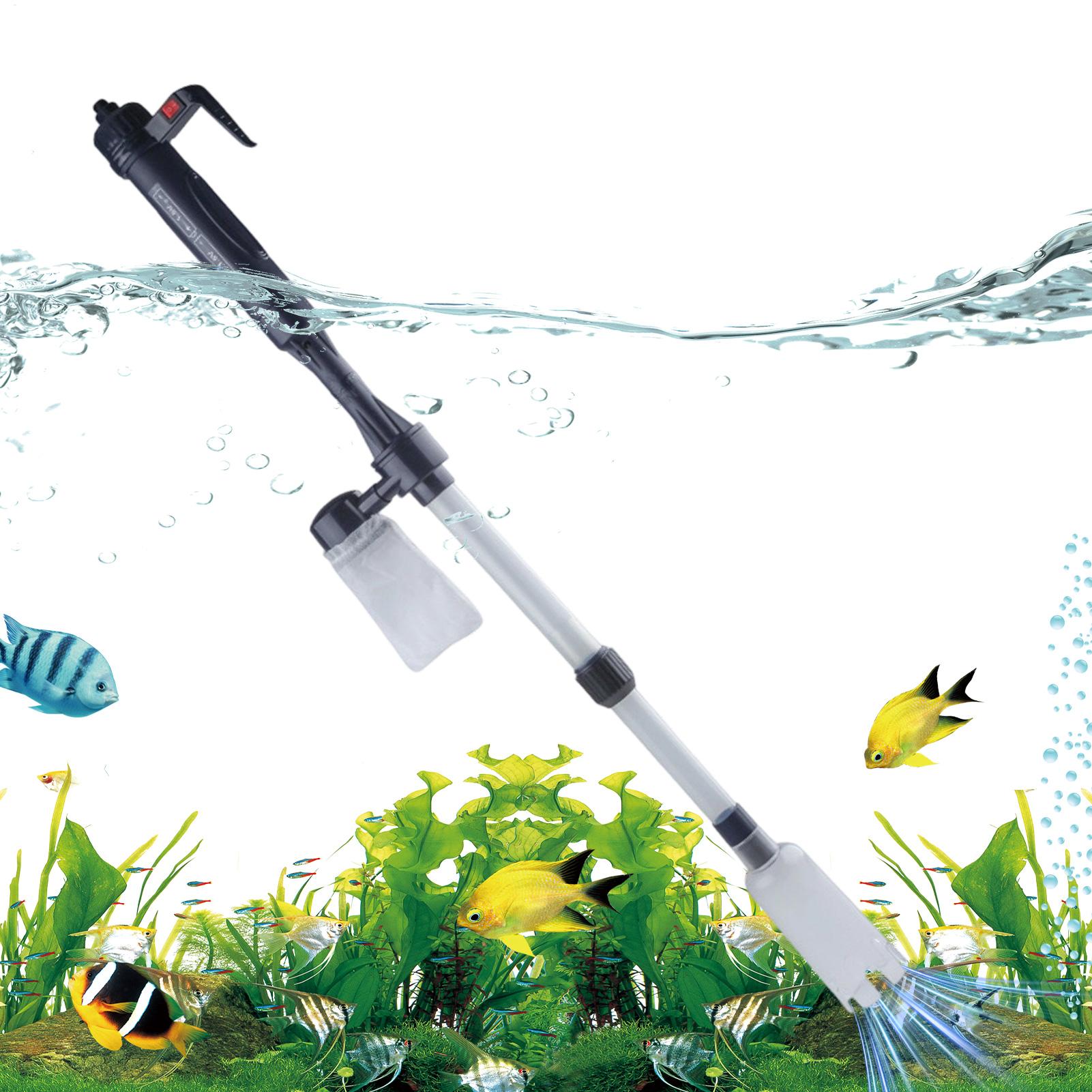 Aquarium Fish Tank Cleaner - Aquarium-Grasenreiniger, Teleskopisch, Elektrisch, Einstellbar, Leistungsstarker Sandstaubsauger
